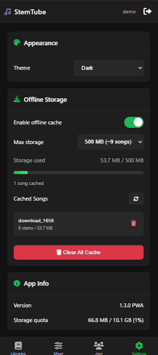 Mobile settings